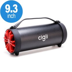 Outdoor Drum Style Portable Bluetooth Speaker with Handle S33C (Black Red)